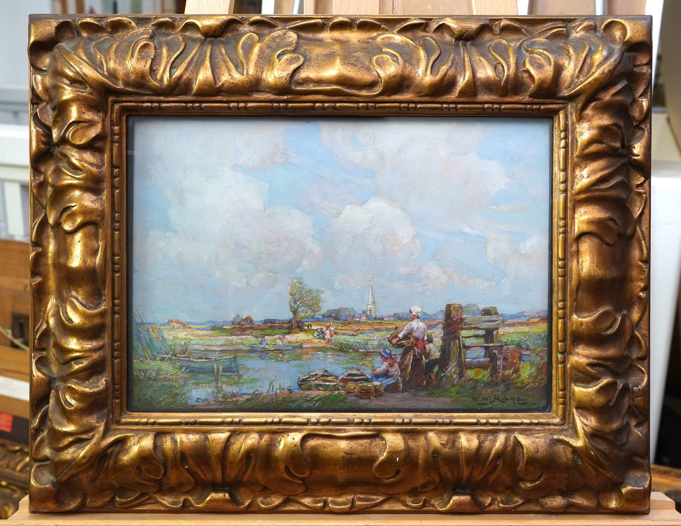 William Watt Milne, 1865-1951, Figures on the riverbank